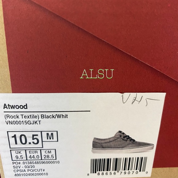 VANS Atwood Rock Textile Black Grey Canvas Men’s - Picture 10 of 10